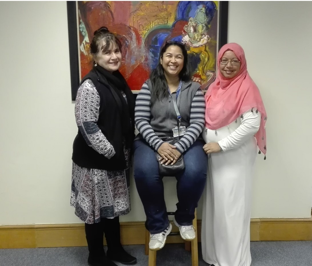 Bernice Pretorius, Marlene Adonis (seated), Nuroo Davids