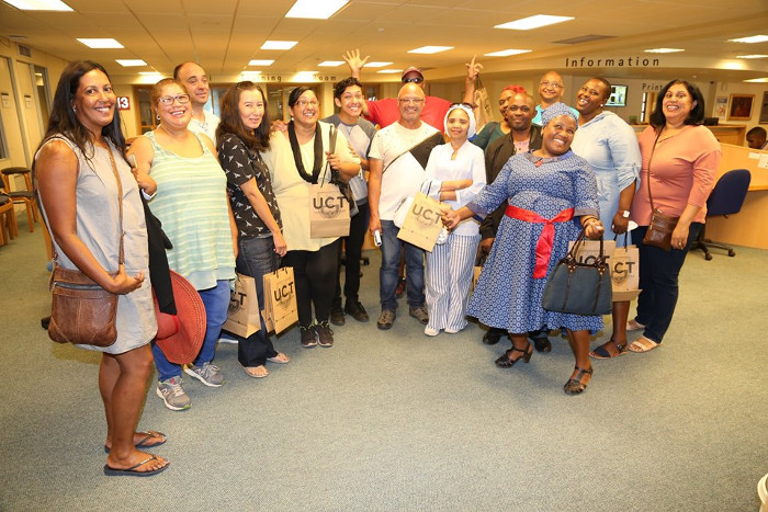 Parents inside Vincent Kolbe Knowledge Commons