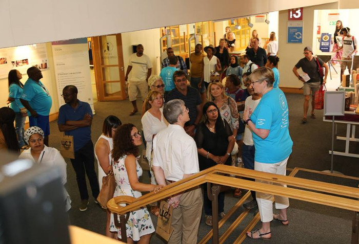 UCT Library tour guides in main library foyer