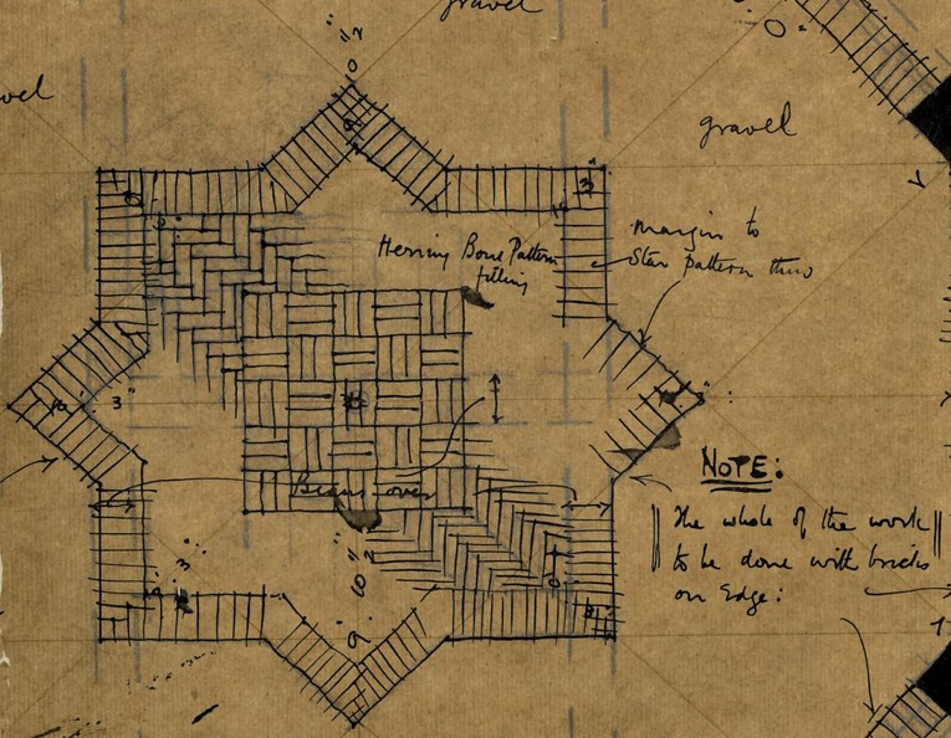 Architectural drawing of Cumnor house in Kenilworth
