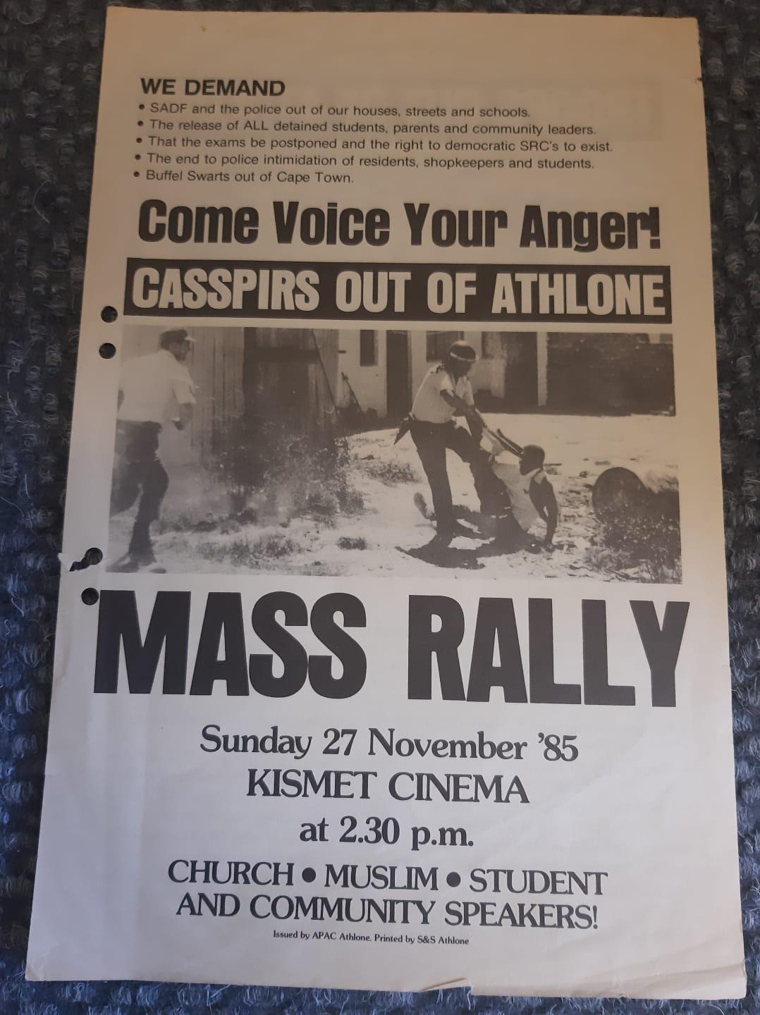 Black and white Mass Rally poster 
