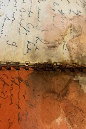 Water damage to manuscript