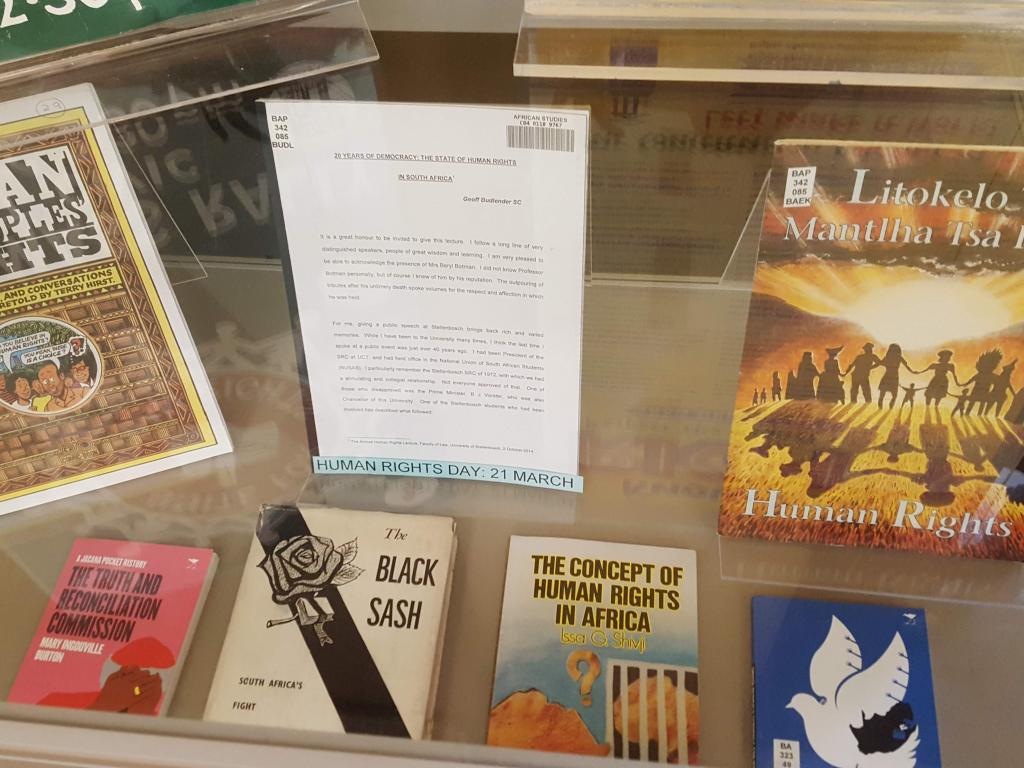 Books about human rights on display in UCT Libraries Special Collections
