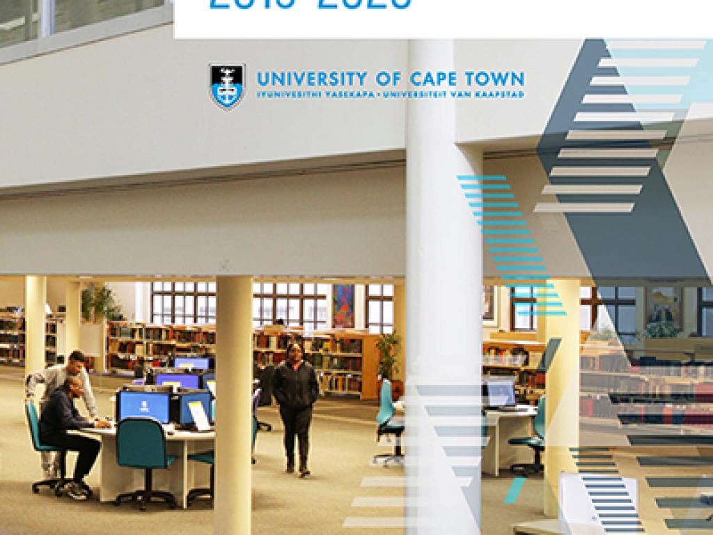 Cover of report showing the inside of the Hub, Chancellor Oppenheimer Library